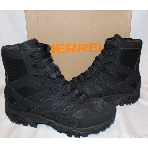 Merrell Moab 2 8" Tactical Waterproof Side-Zip Waterproof Boots Black Sz 10.5 - Picture 2 of 8